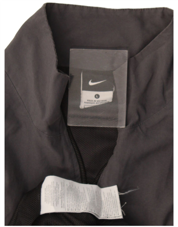 Nike Herren-Trainingsanzug-Topjacke, großes graues Colourblock-Polyester