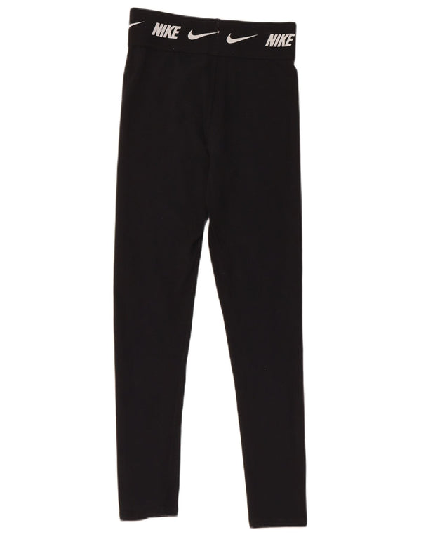 Nike Mädchen-Leggings mit Grafik, 12–13 Jahre, Größe L, aus schwarzer Baumwolle