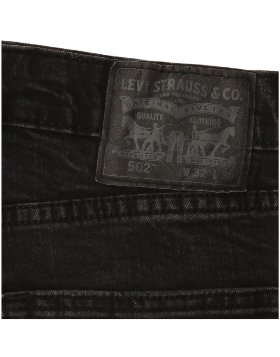 LEVI'S Herren 502 Tapered Jeans W32 L30 Schwarze Baumwolle