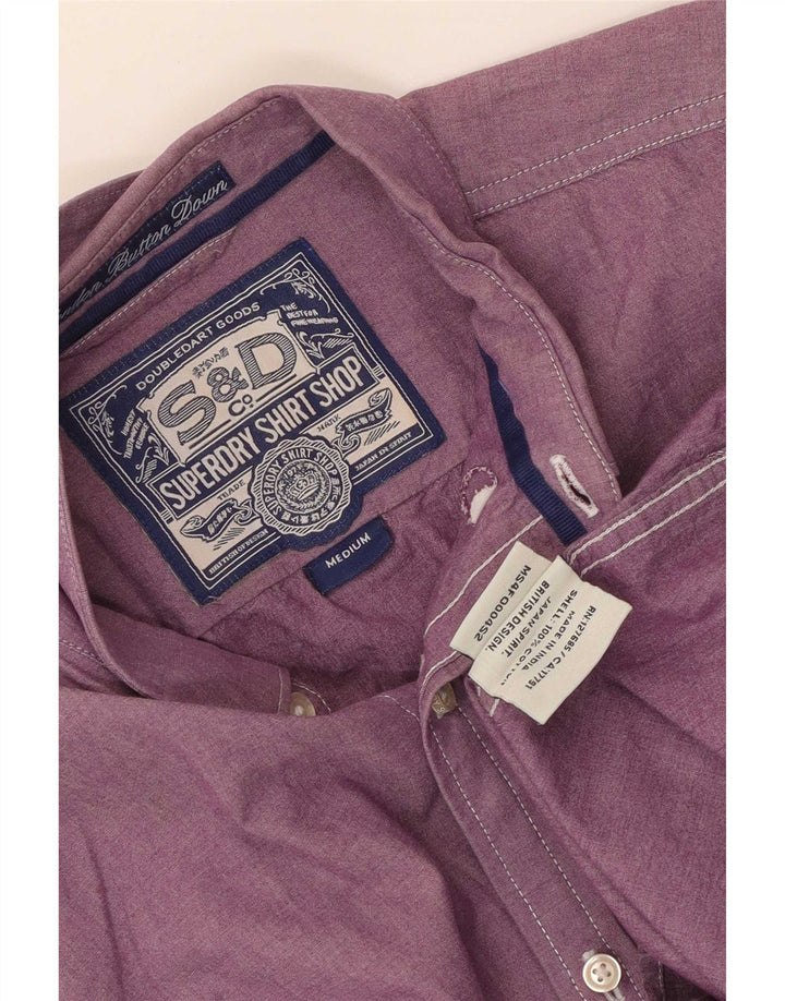Superdry Herren-Hemd aus mittelvioletter Baumwolle