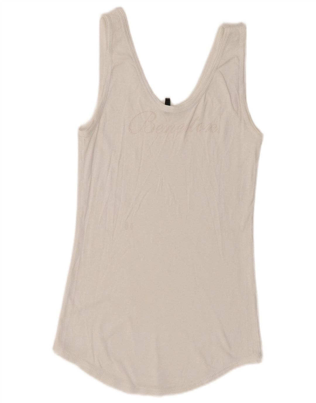 Benetton Damen Grafik-Trägershirt UK 6 XS Weiß