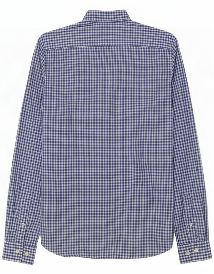 French Connection Herren Slim Shirt XS Blue Gingham Cotton