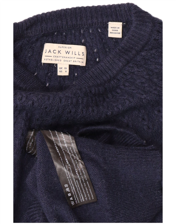 JACK WILLS Damen-Pullover mit Rundhalsausschnitt, Gr. 10, Marineblau