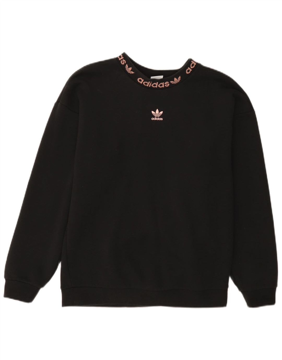 Adidas Damen Graphic Oversized Sweatshirt Pullover UK 4 Small Schwarz Baumwolle