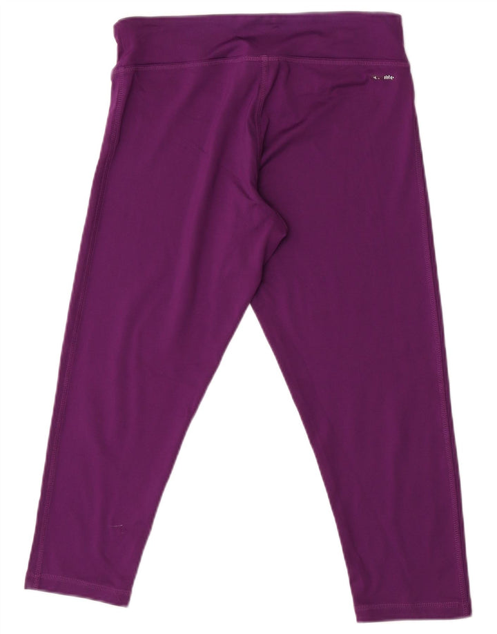 Adidas Damen Climalite Capri Leggings UK 8/10 Small Lila Polyester