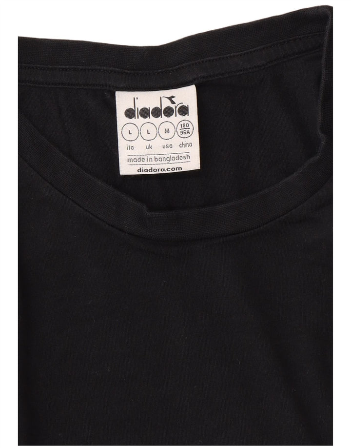 DIADORA Herren-Top, langärmelig, Größe L, Schwarz