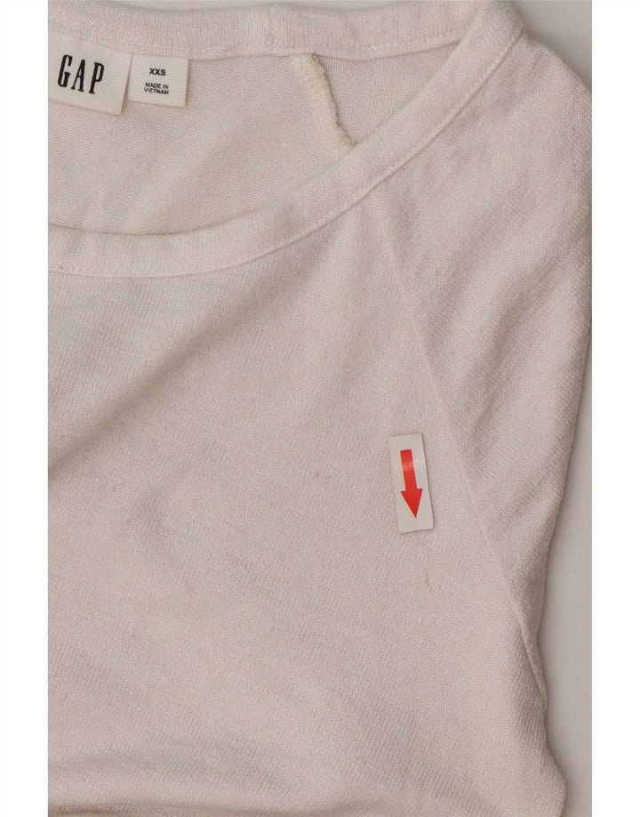 Gap Damen-Blusenoberteil in Übergröße, UK 2 2XS, weiße Baumwolle