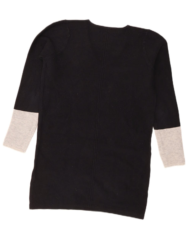 Marks & Spencer Damen-Pullover mit V-Ausschnitt, UK 8, Größe S, Schwarz, Farbblock