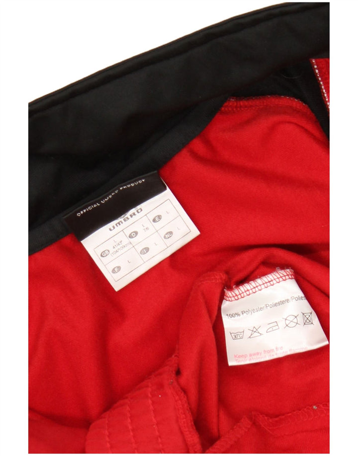 Umbro Herren-Trainingsanzug-Top-Jacke, großes rotes Farbblock-Polyester