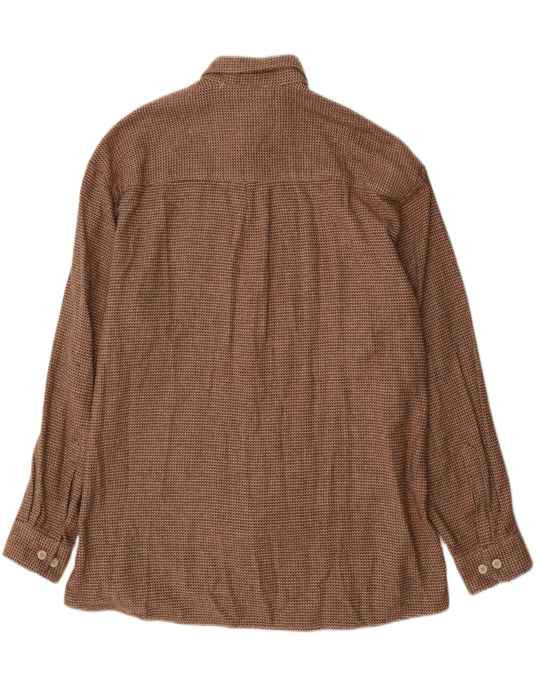 Vintage Herrenhemd Größe 43 XL Braune Hahnentritt-Baumwolle
