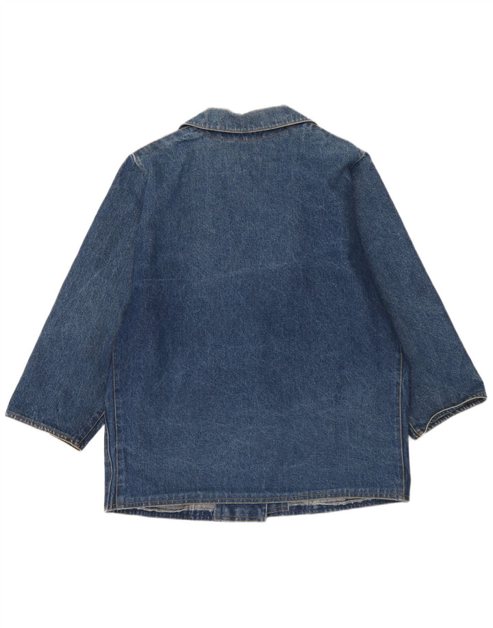 Vintage Damen Übergroße 2-Knopf-Jeans-Blazerjacke UK 18 XL Blau