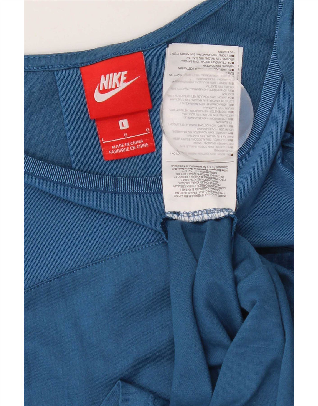 Nike Damen-Oversize-Trägershirt, UK-Größe 16, Größe L, Blau, Baumwolle