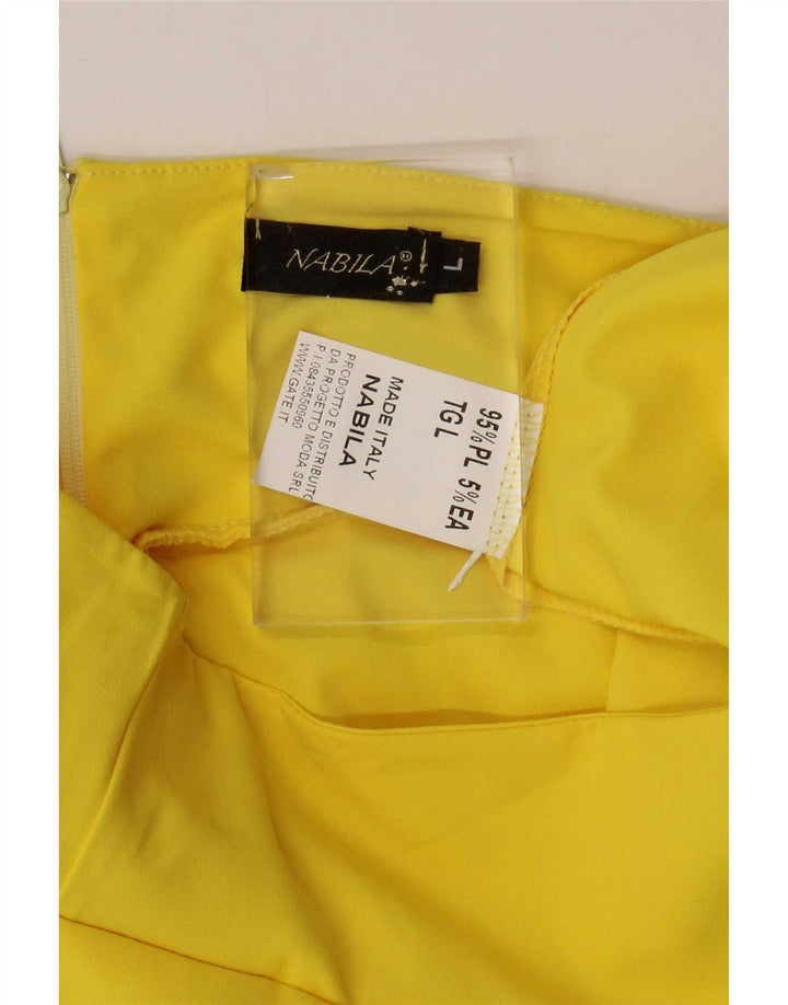 Nabila Damen-Minirock, Größe L, W32, Gelb, Polyester