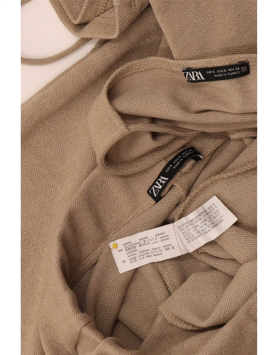 Zara Damen 2-teiliges Set UK 8 Small W28 L28 Beige Polyester