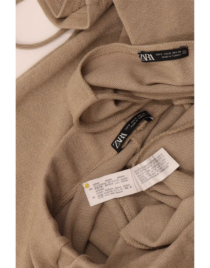 Zara Damen 2-teiliges Set UK 8 Small W28 L28 Beige Polyester