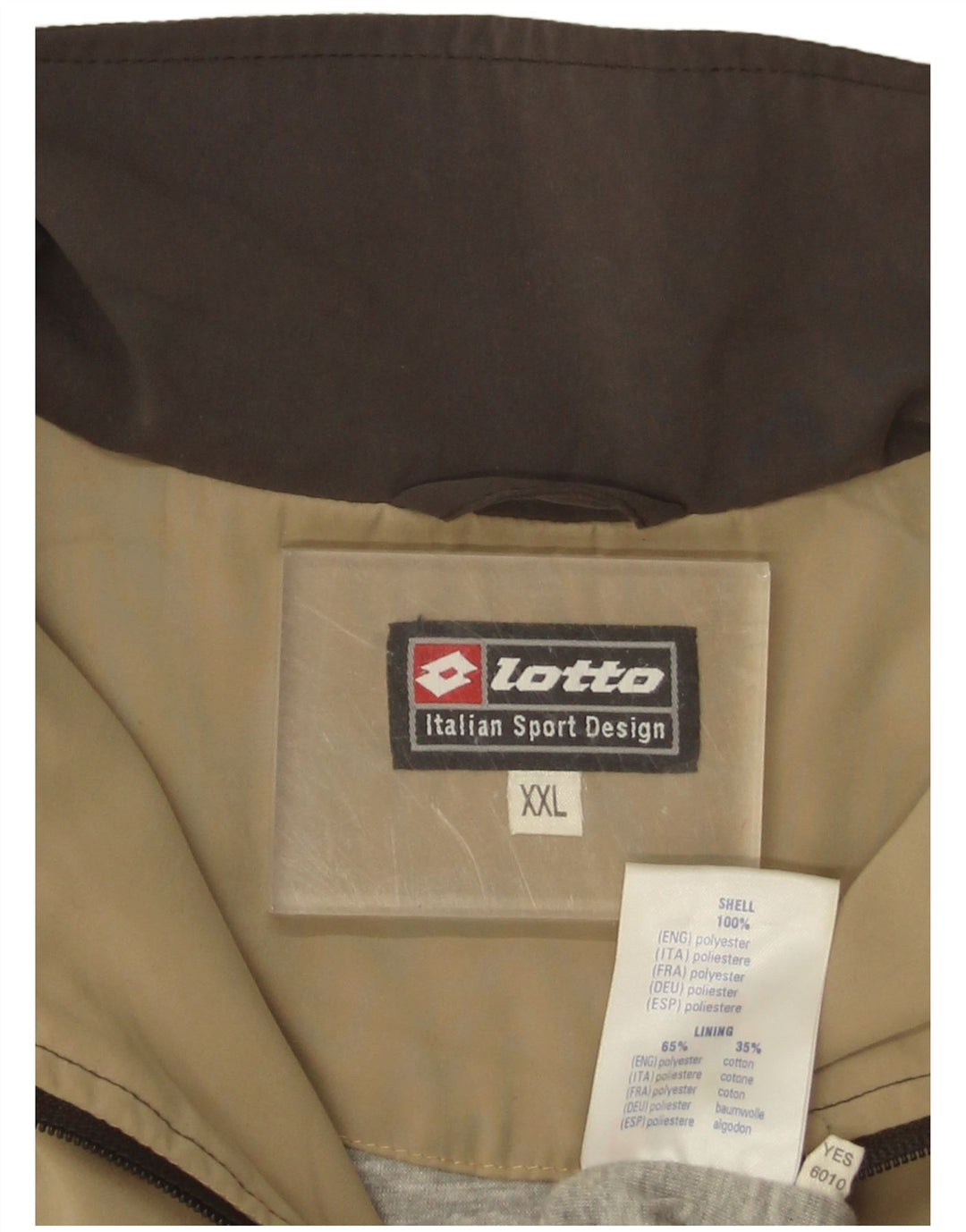 Lotto Herren-Trainingsanzug-Oberteil, Jacke, 2XL, Beige, Farbblock-Polyester