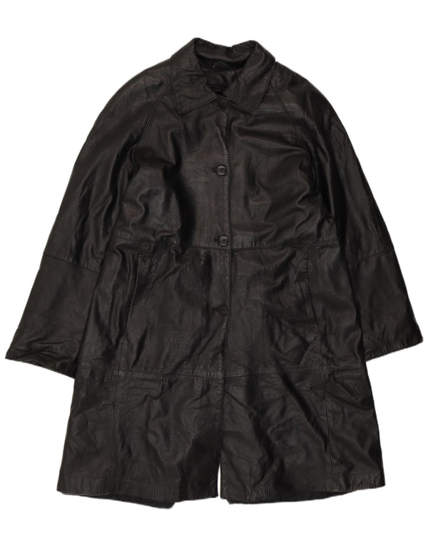 Olivieri Damen Venezia Ledermantel IT 48 XL Schwarzes Leder