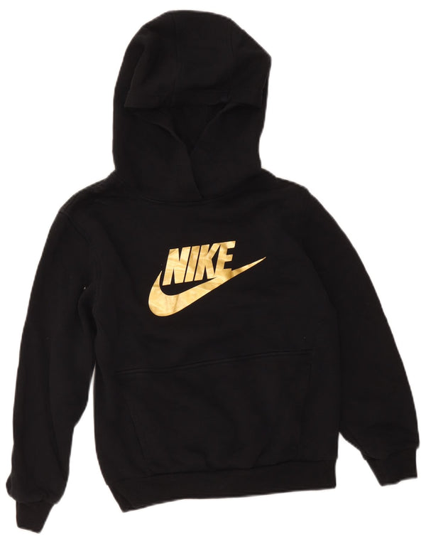 Nike Jungen-Pullover mit grafischem Kapuzenpullover, 10–11 Jahre, mittlere schwarze Baumwolle