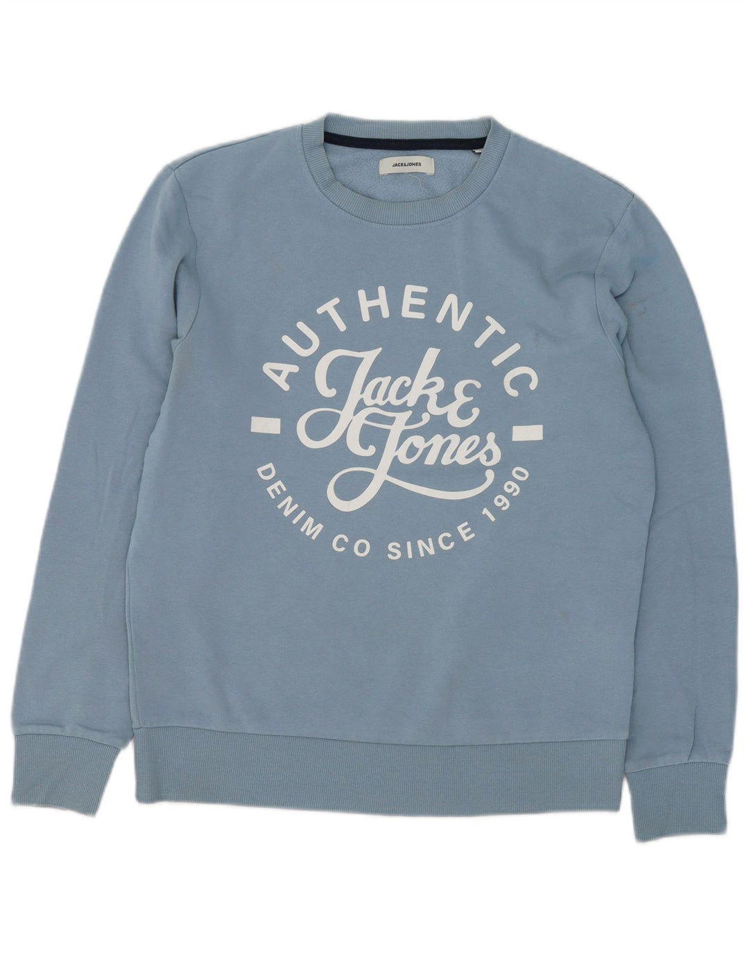 Jack & Jones Herren-Sweatshirt mit Grafik, mittelblaue Baumwolle