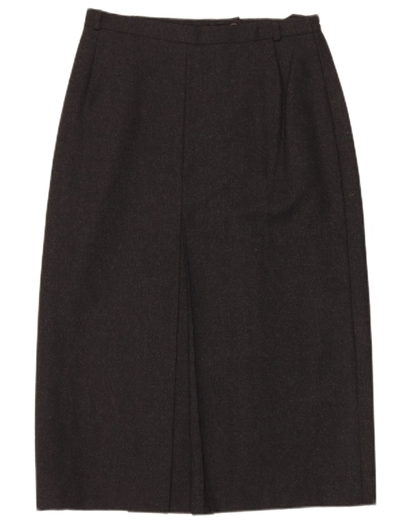 Marks & Spencer Damen Midirock UK 14 Medium W30 Graue Schurwolle