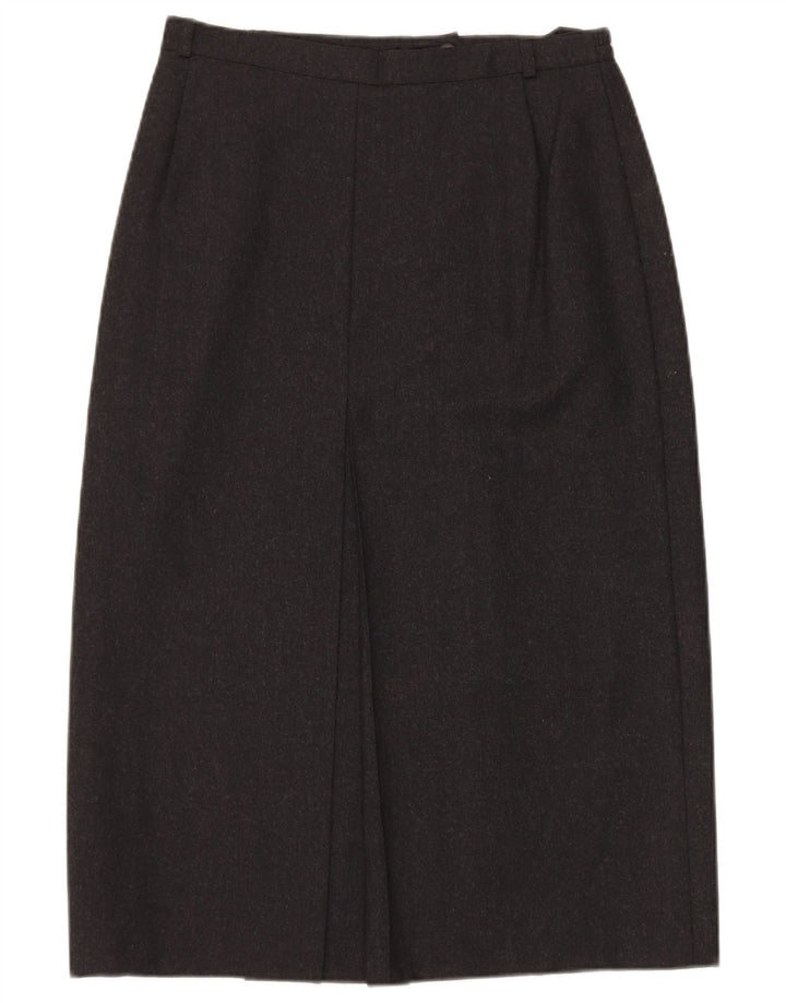 Marks & Spencer Damen Midirock UK 14 Medium W30 Graue Schurwolle