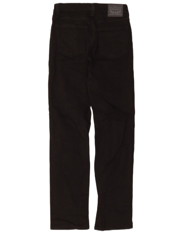 Levi's Damen 724 High Rise Straight Jeans W28 L30 Schwarze Baumwolle