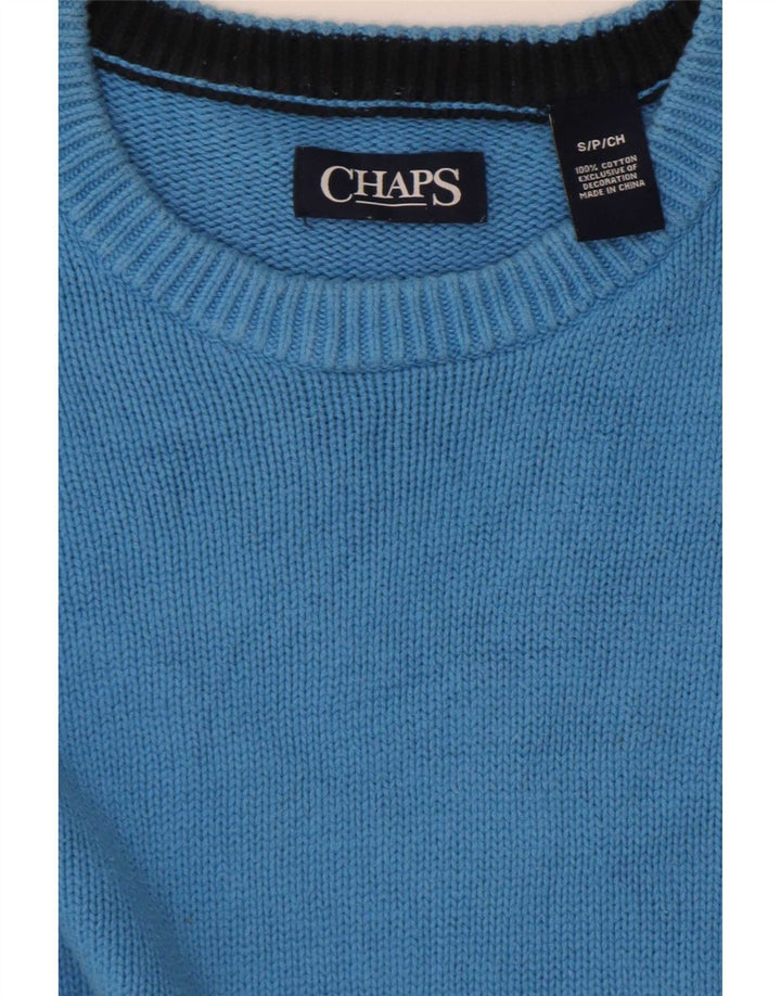 Chaps Herren-Pullover mit U-Boot-Ausschnitt, Größe S, Blau, Baumwolle