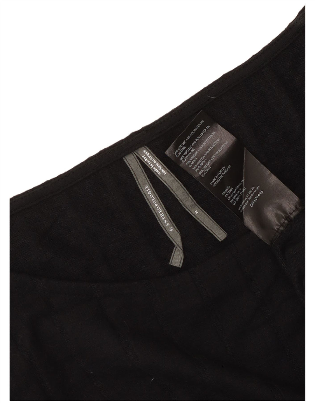 Anthropologie Damen Top Langarm UK 12 Mittelschwarze Viskose