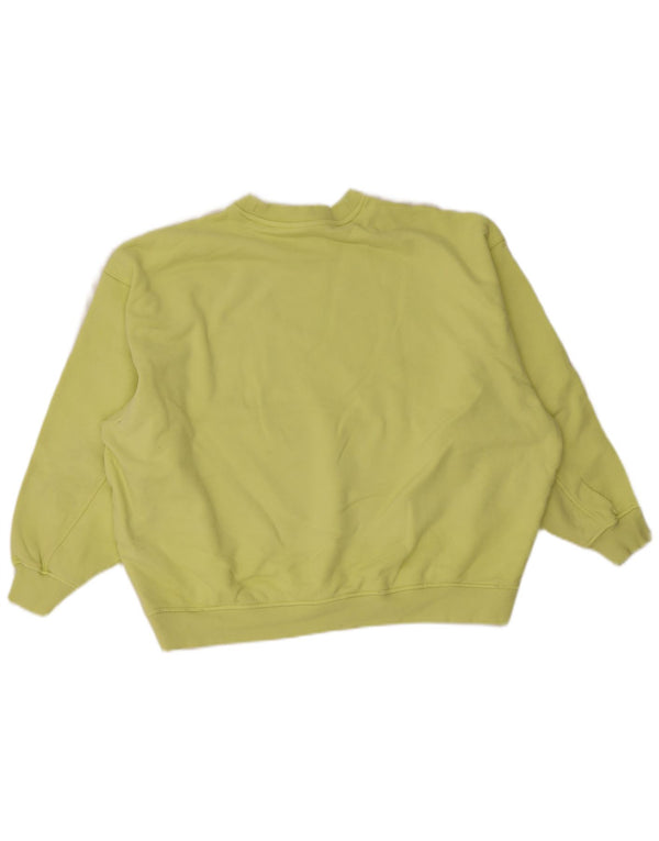 Adidas übergroßer Damen-Sweatshirt-Pullover, Gr. 10, klein, gelbe Baumwolle