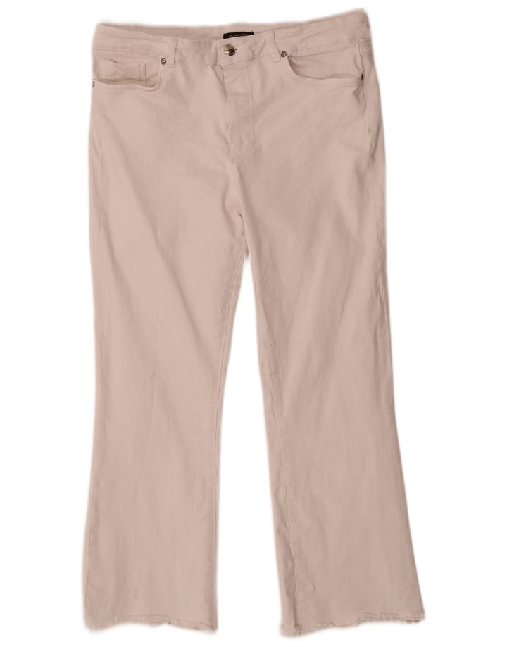 Massimo Dutti Damen-Jeans mit hoher Taille, kurz geschnitten, EU 40, mittelgroß, W30, L25, Weiß