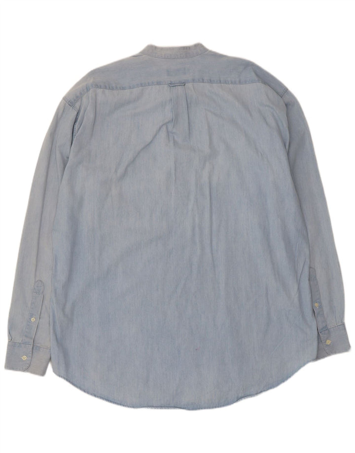 Paul & Shark Herren-Pullover-Hemd, Größe 17 1/2 44 XL, blaue Baumwolle