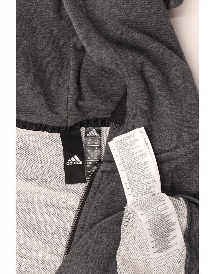 Adidas Herren Graphic Zip Hoodie Pullover mittelgraue Baumwolle