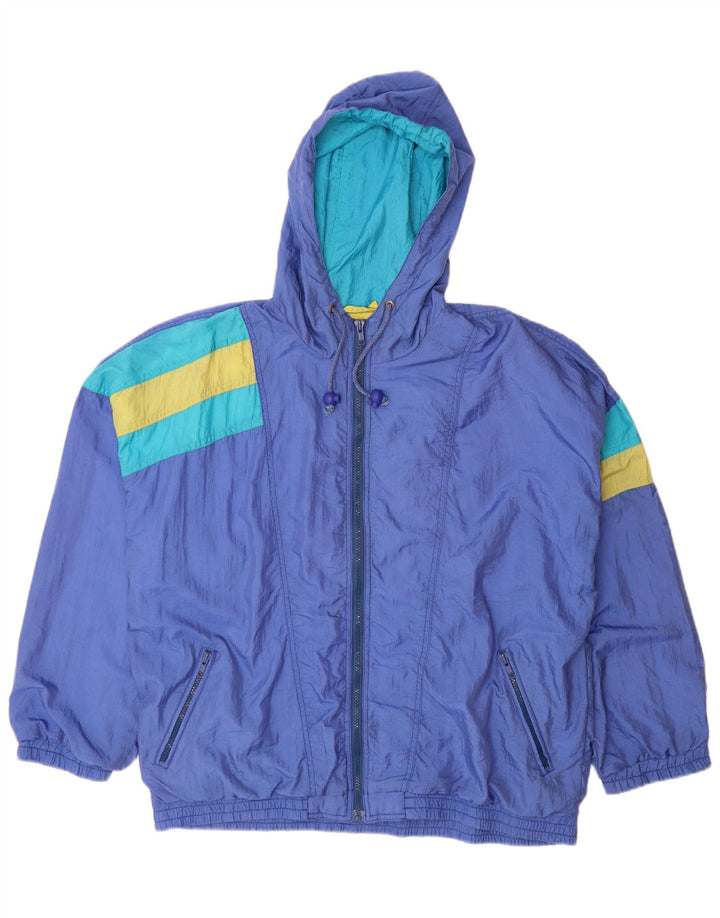 COSMOS Übergroße Damen-Regenjacke mit Kapuze, UK 14, mittelblau, Farbblock