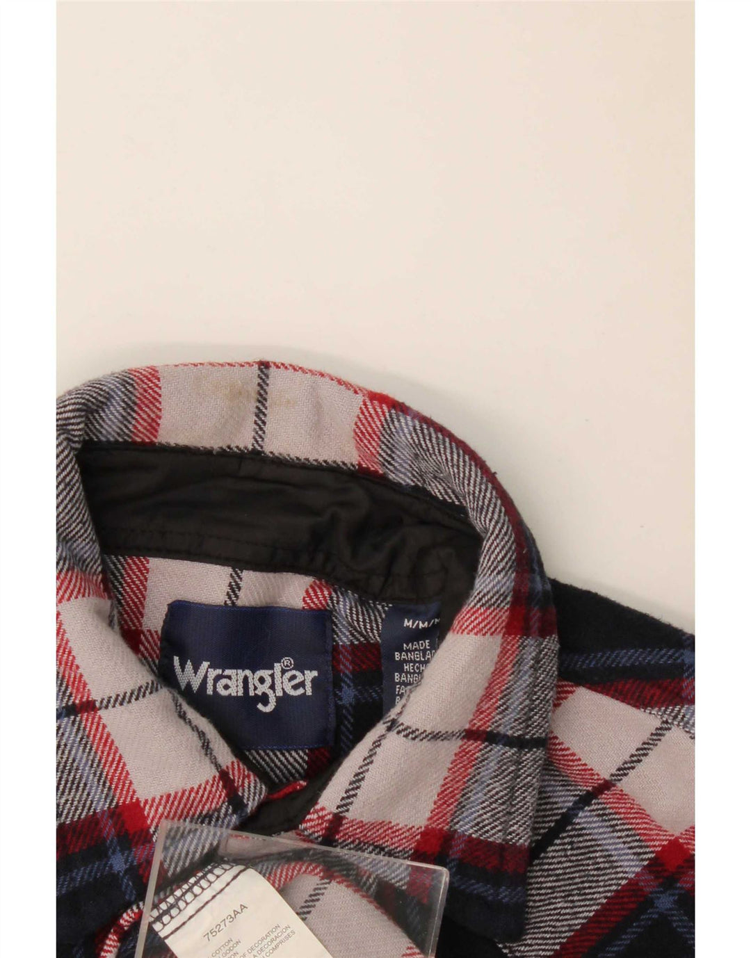 Wrangler Herren-Flanellhemd, mittelblau, kariert, Baumwolle