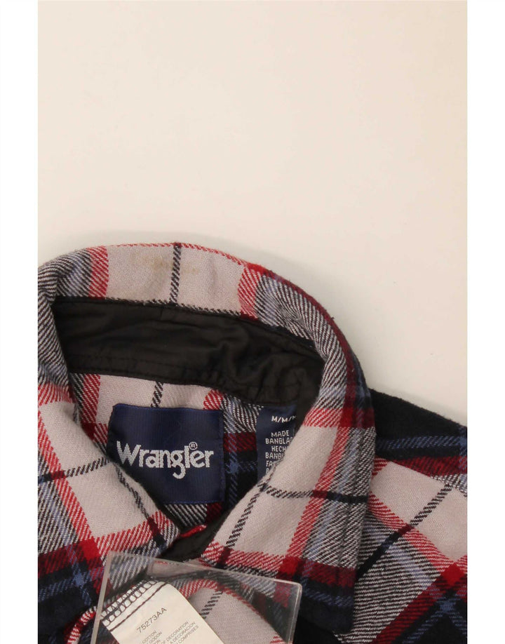 Wrangler Herren-Flanellhemd, mittelblau, kariert, Baumwolle
