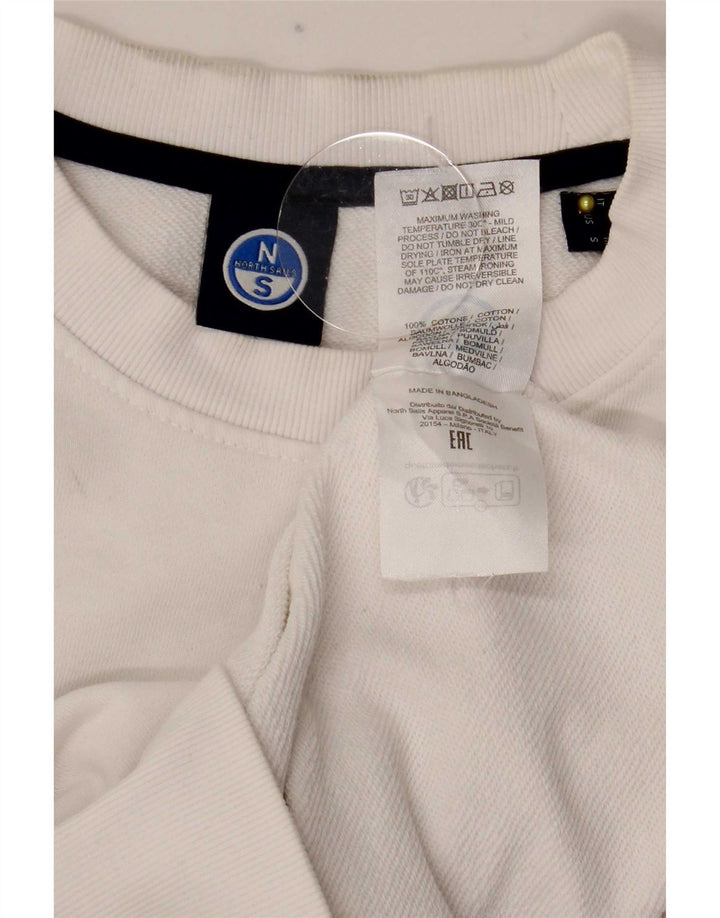 North Sails Herren-Sweatshirt mit Grafik, Größe S, weiße Baumwolle
