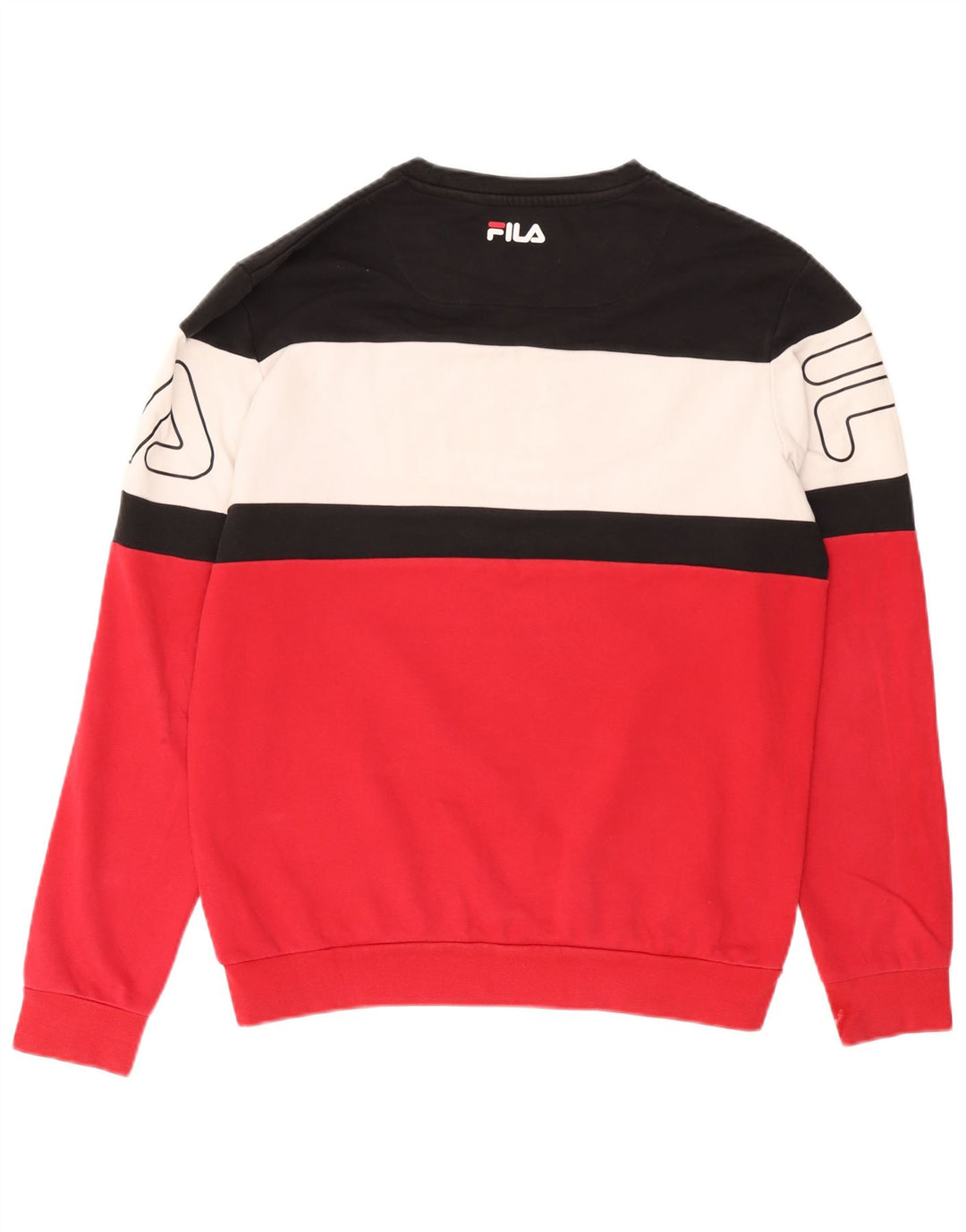Fila Herren-Sweatshirt mit Grafik, groß, rot, Colourblock-Baumwolle