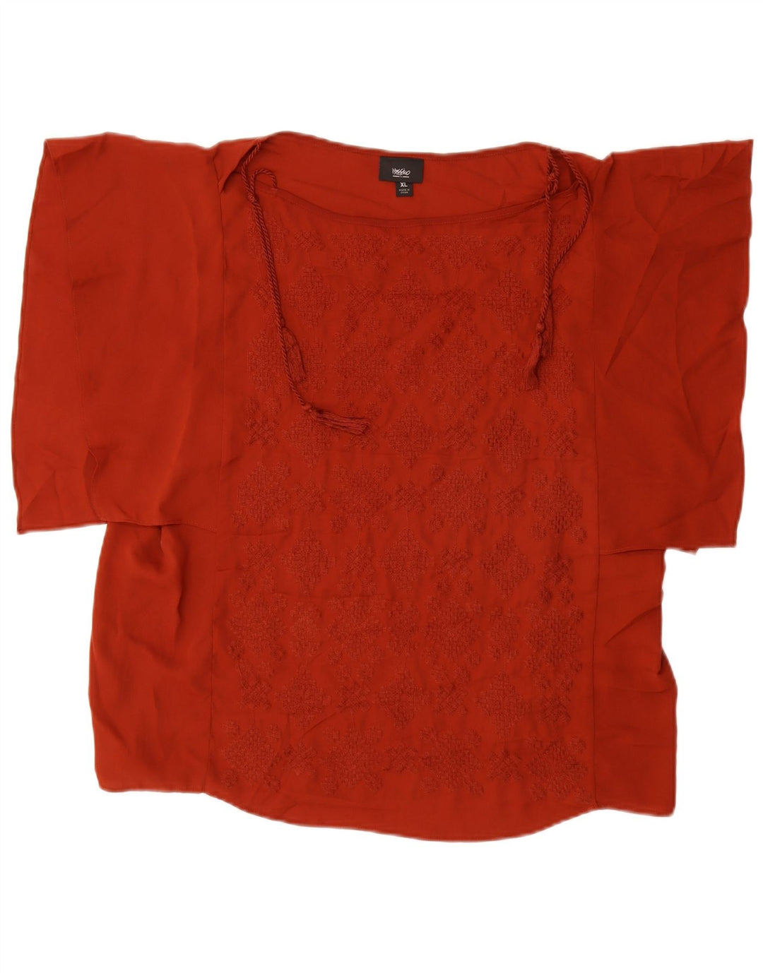 MOSSIMO Damen-Bluse mit Fledermausärmeln, UK 18, XL, Kastanienbraun, geometrisch, Polyester