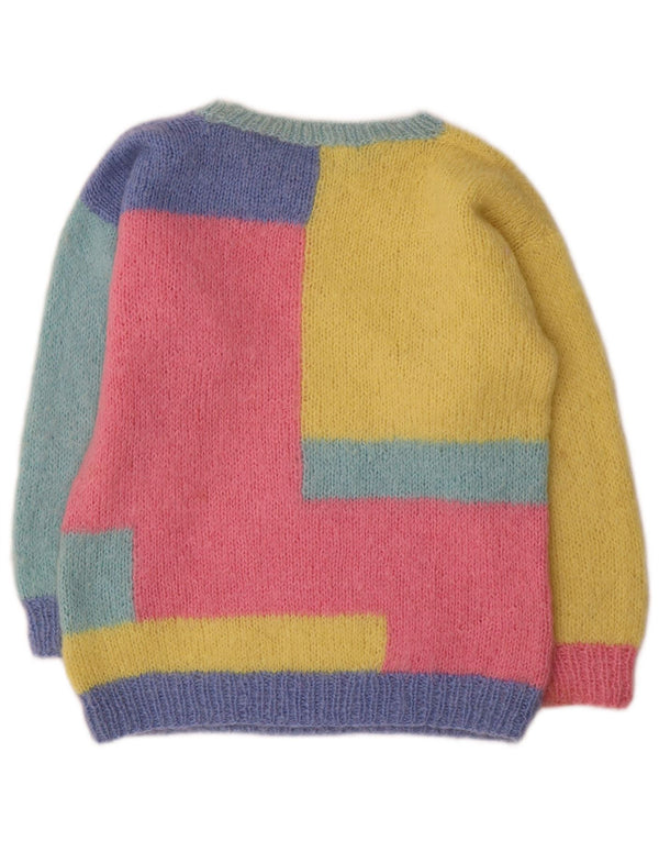 Vintage Damen Pullover mit U-Boot-Ausschnitt, Gr. 16, groß, mehrfarbig