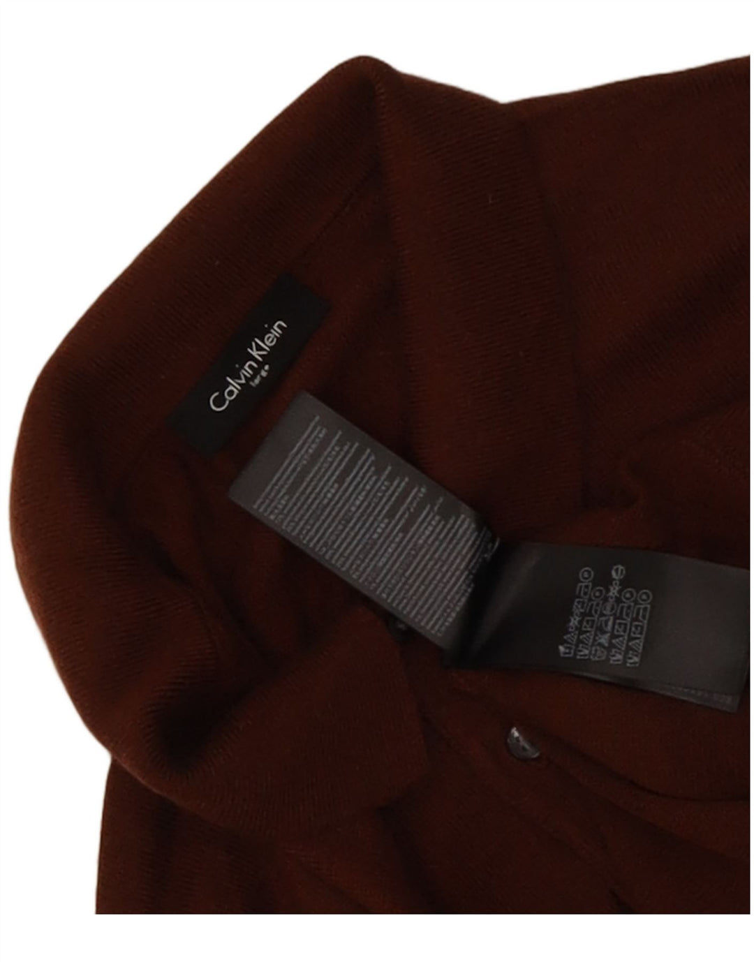 Calvin Klein Herren-Pullover mit Rollkragen, groß, braune Wolle