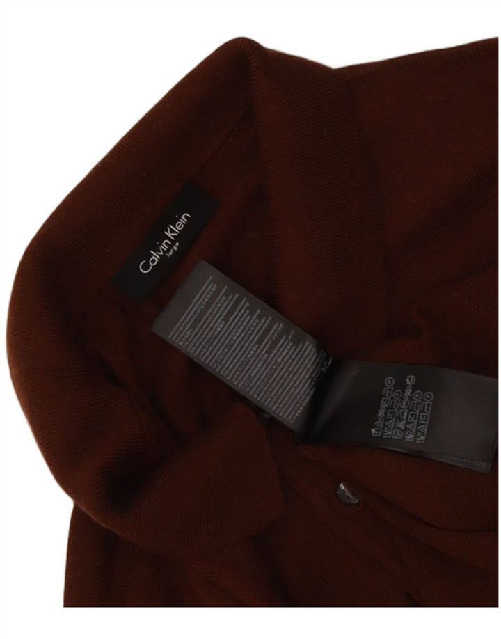 Calvin Klein Herren-Pullover mit Rollkragen, groß, braune Wolle