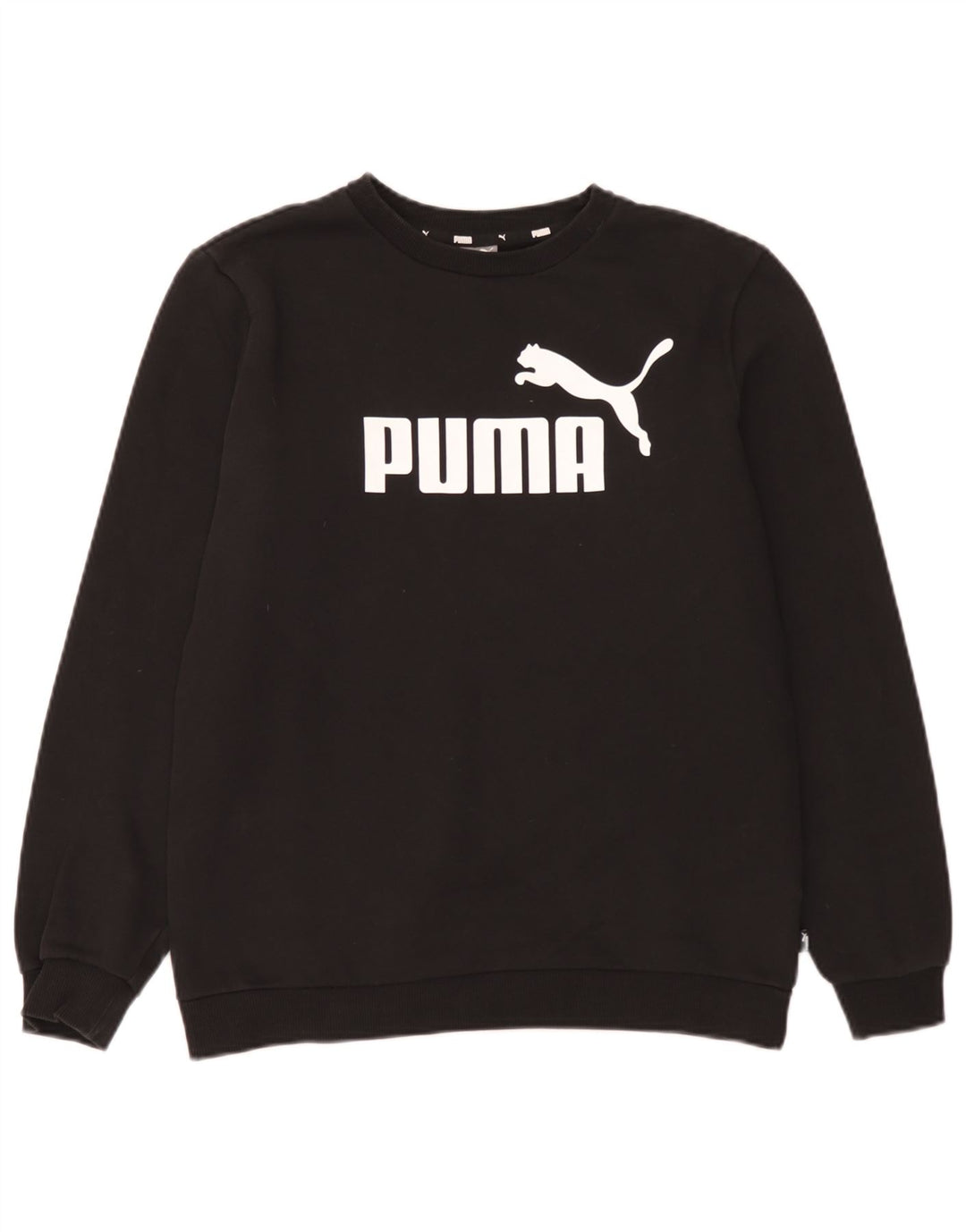 Puma Jungen Grafik-Sweatshirt-Pullover 15–16 Jahre, schwarze Baumwolle