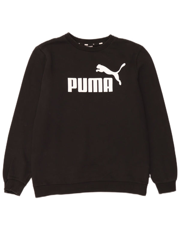Puma Jungen Grafik-Sweatshirt-Pullover 15–16 Jahre, schwarze Baumwolle