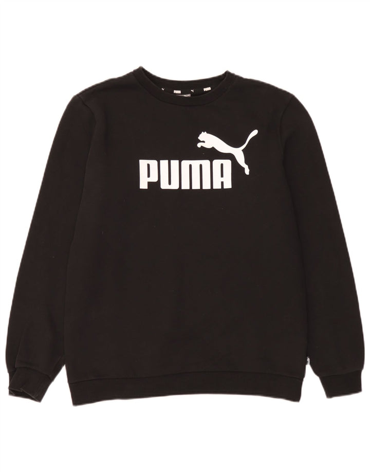 Puma Jungen Grafik-Sweatshirt-Pullover 15–16 Jahre, schwarze Baumwolle