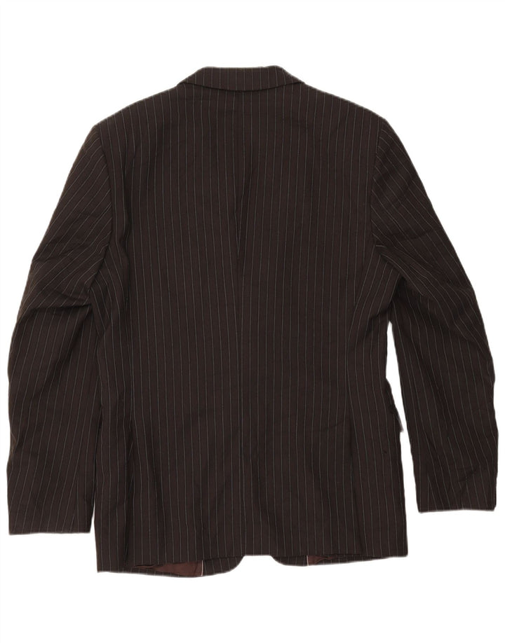 Zara Herren-Blazer mit 2 Knöpfen, EU 50, mittelbraun, Nadelstreifen-Rayon