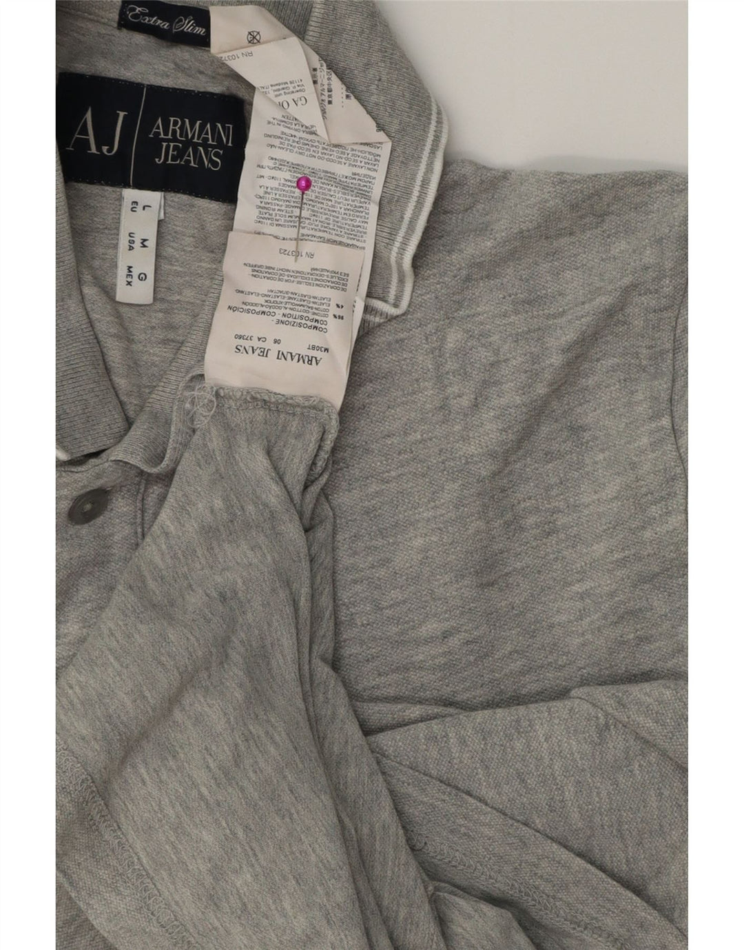 Armani Jeans Herren Extra Slim Fit Poloshirt Mittelgraue Baumwolle