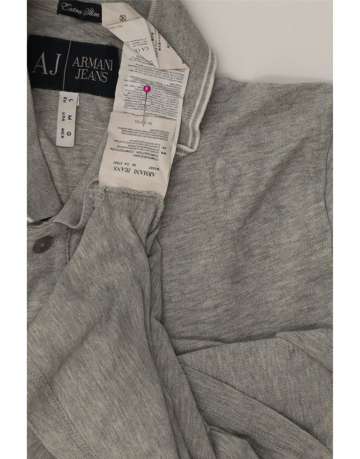 Armani Jeans Herren Extra Slim Fit Poloshirt Mittelgraue Baumwolle