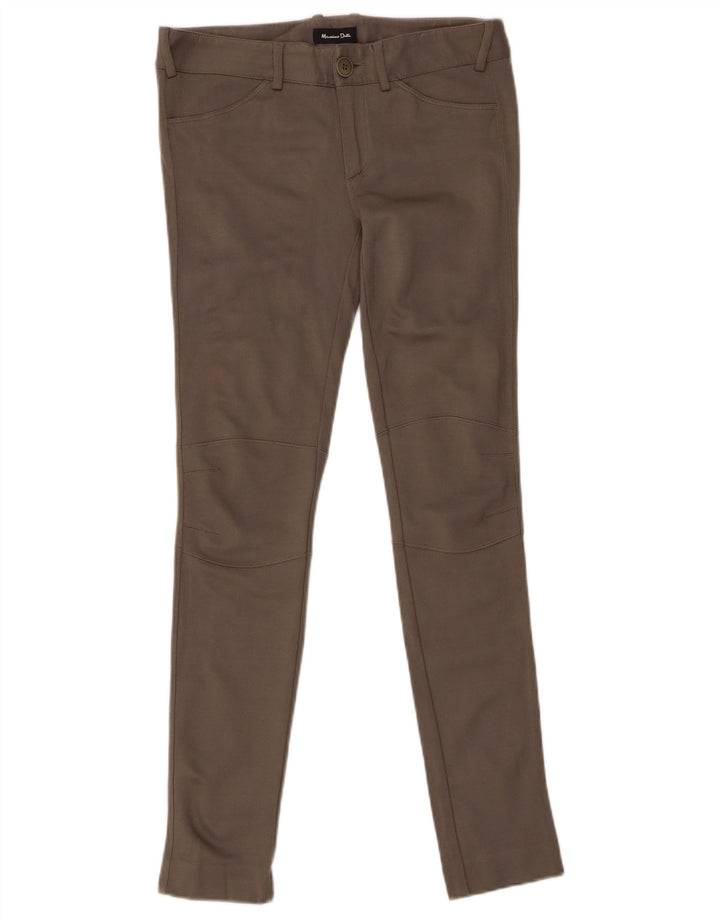 MASSIMO DUTTI Damen Skinny Freizeithose EU 36 XS W26 L29 Khaki Modal