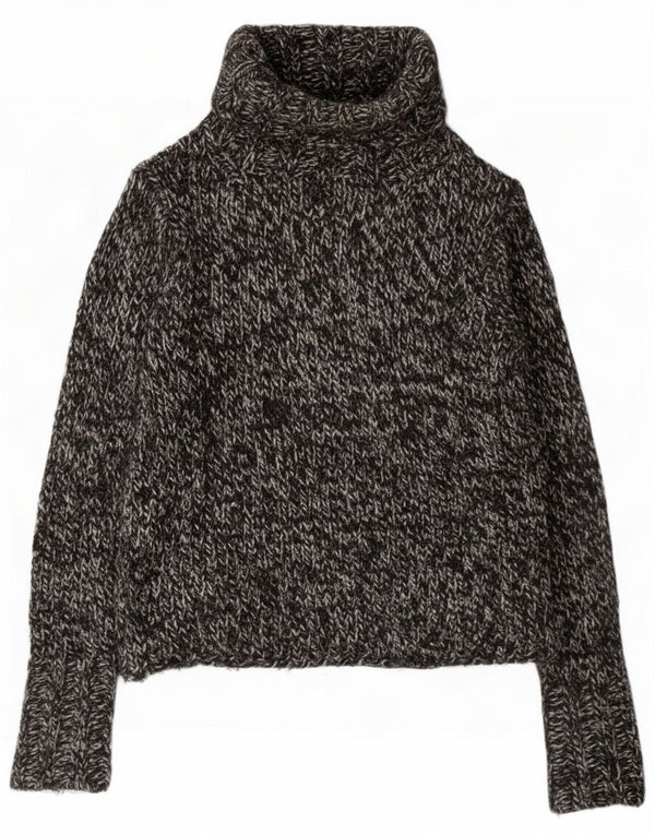 Gap Damen-Pullover mit Rollkragen, übergroß, Gr. 10, Größe S, Schwarz gefleckt
