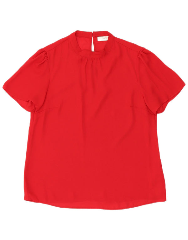Oasis Damen-Blusenoberteil UK 12 Mittelrotes Polyester